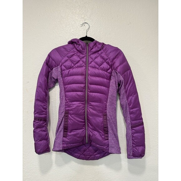 Lululemon Down for a Run Jacket Hooded Goose Down Purple Violet Size 2 - Picture 1 of 9